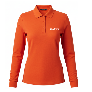 Polo Manga Larga Naranja